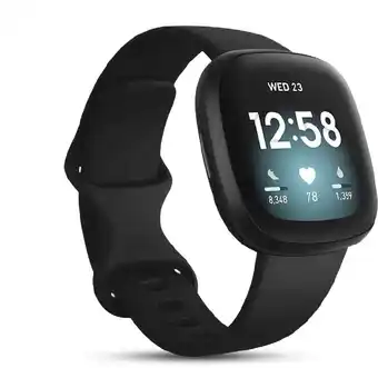 Myer Fitbit versa 3 in black aluminium offer