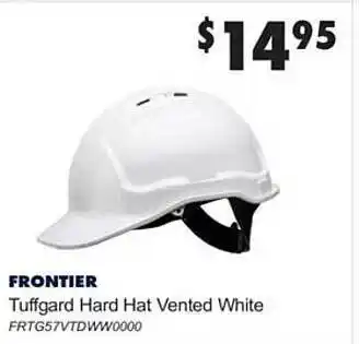 Froniter tuffgard hard hat vented white
