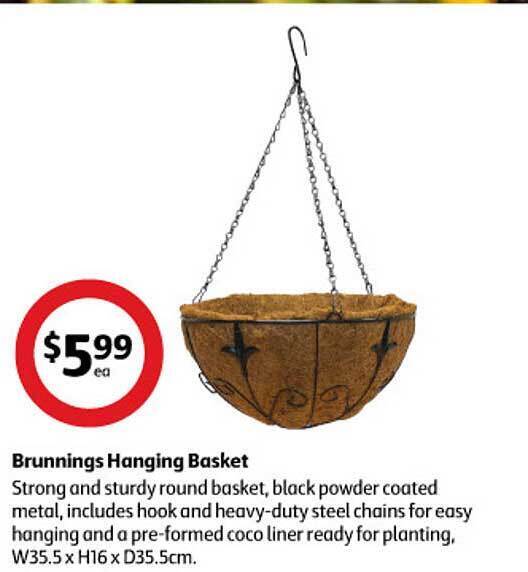 Brunnings hanging basket offer at Coles