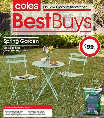 Coles Brunnings 3 piece outdoor setting offer