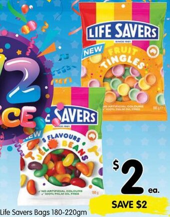 Spar Life Savers Bags 180-220gm offer