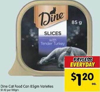 Spar Dine Cat Food Can 85gm offer