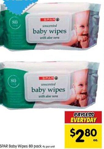 Spar Spar Baby Wipes 80 Pack offer