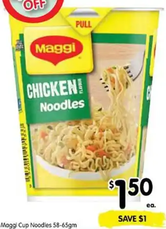 Spar Maggi Cup Noodles 58-65gm offer