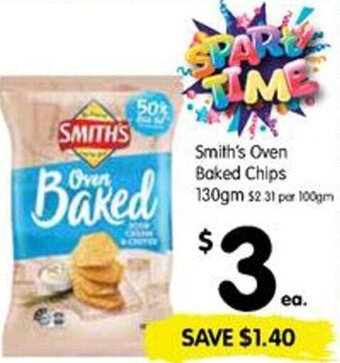 Spar Smith's Oven Baked Chips 130gm offer