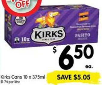 Spar Kirks Cans 10x375ml offer