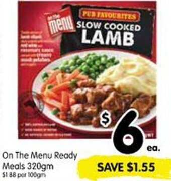 Spar On The Menu Ready Meals 320gm offer