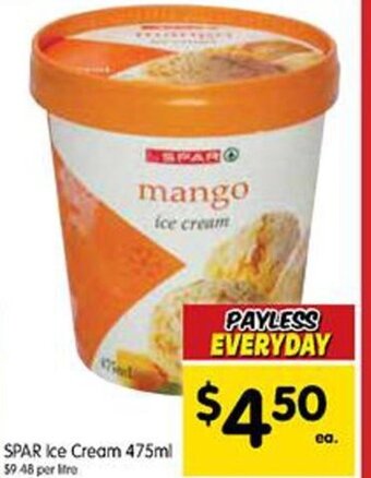Spar Spar Ice Cream 475ml offer
