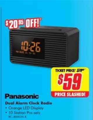 The Good Guys Panasonic dual alarm clock radio offer