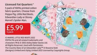 ALDI Licensed fat quarters offer