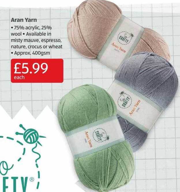 Aran yarn offer at ALDI