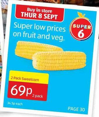 ALDI 2 pack sweetcorn offer
