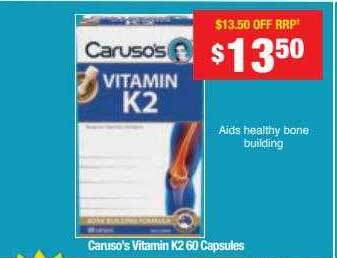 Chemist Warehouse Caruso's vitamin k2 60 capsules offer