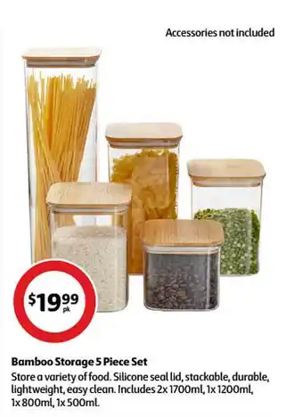 Coles Bamboo storage 5 piece set offer
