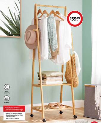 Coles Marketlane bamboo clothes rack and storage offer