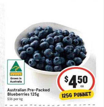IGA Australian pre-packed blueberries offer