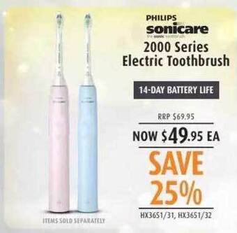 Shaver Shop Philips sonicare 2000 series electric toothbrush offer
