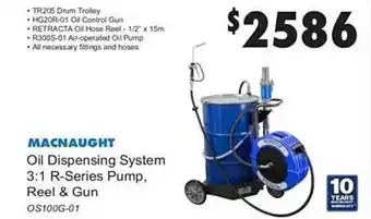 United Tools Macnaught oil dispensing system 3:1 r-series pump reel & gun offer