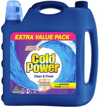 BIG W Cold power clean & fresh laundry liquid 5.4l offer