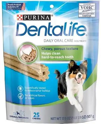 Dentalife 58-pack dog chew treats for mini & medium dogs