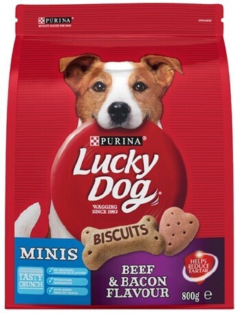 BIG W Purina lucky dog mini biscuits 800g - beef & bacon offer