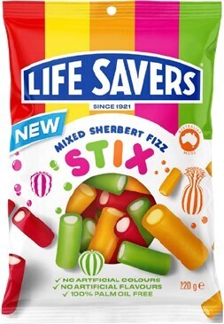 Life savers mixed sherbert fizz stix 220g