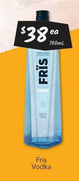 Cellarbrations Fris vodka offer