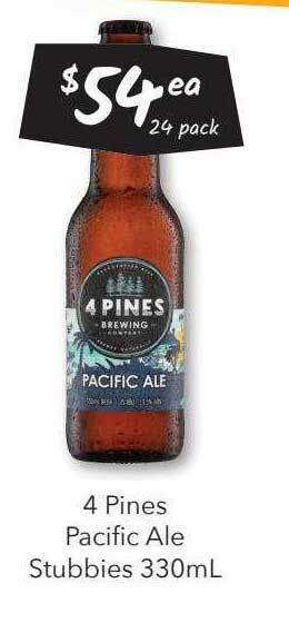 Cellarbrations 4 pines pacific ale stubbies offer