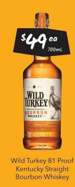 Cellarbrations Wild turkey 81 proof kentucky straight bourbon whiskey offer