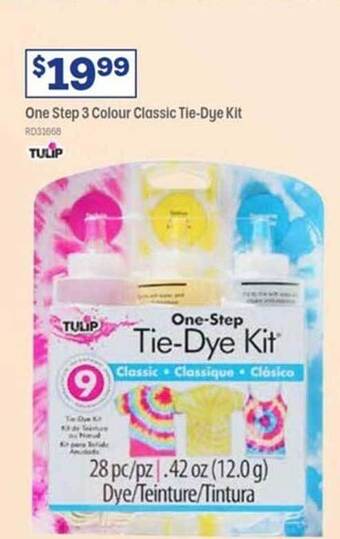 Officeworks One step 3 colour classic tie-dye kit offer