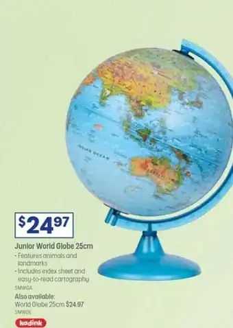 Officeworks Junior world globe 25cm kadink offer