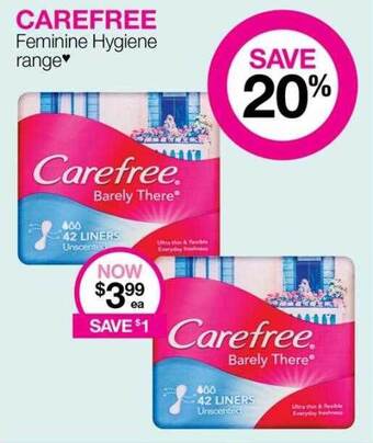 Priceline Carefree feminine hygiene range offer