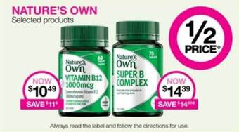 Priceline Nature's own selected products offer