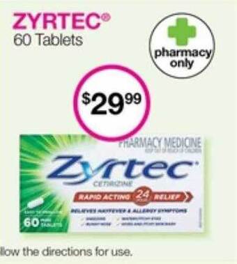 Priceline Zyrtec 60 tablets offer