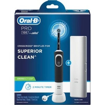 BIG W Oral b pro 100 cross action black electric toothbrush offer