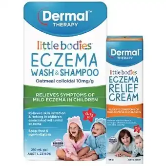 Pharmacy Best Buys 15% off dermal therapy little bodies range offer