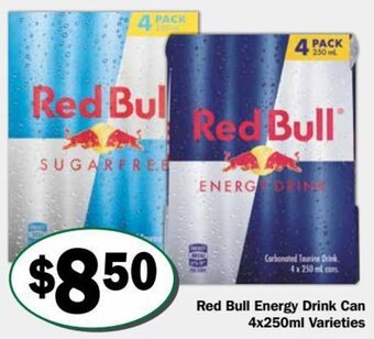 Friendly Grocer Red Bull Energy Drink Can 4x250ml offer