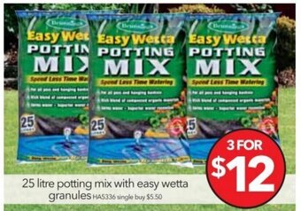 Cheap as Chips 25 Litre Potting Mix With Easy Wetta Granules offer