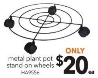 Cheap as Chips Metal Plant Pot Stand On Wheels offer