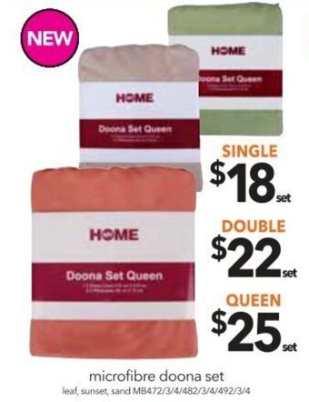 Cheap as Chips Microfibre Doona Set, Double offer