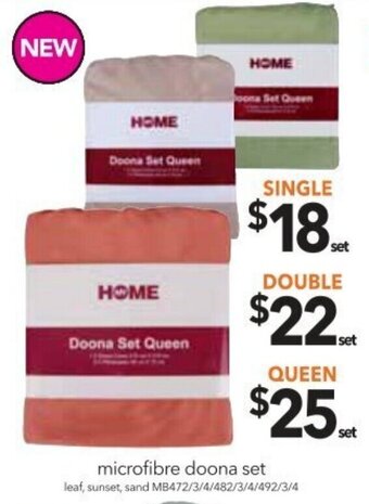 Cheap as Chips Microfibre Doona Set, Queen offer