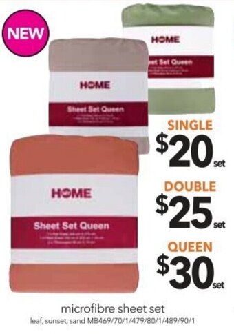 Cheap as Chips Microfibre Sheet Set, Single offer
