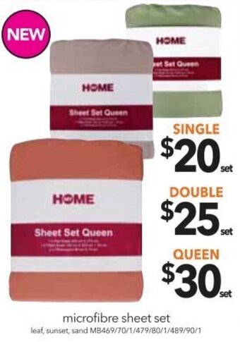 Cheap as Chips Microfibre Sheet Set, Queen offer
