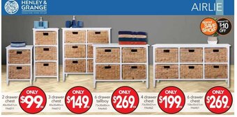 Cheap as Chips 3 Drawer Chest 40x30x80cm offer