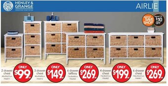Cheap as Chips 6 Drawer Chest 106x30x57cm offer
