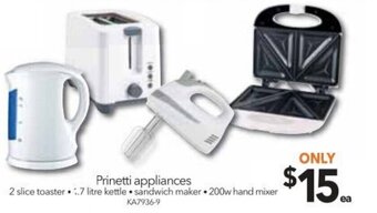 Cheap as Chips Prinetti Appliances offer