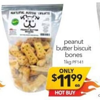 Peanut Butter Biscuit Bones 1kg