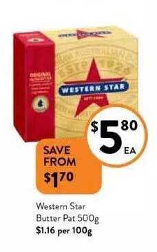 Foodworks Western star butter pat offer