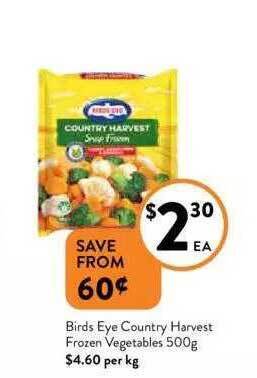 Foodworks Birds eye country harvest frozen vegetables offer
