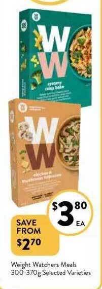Foodworks Weight watchers meals offer